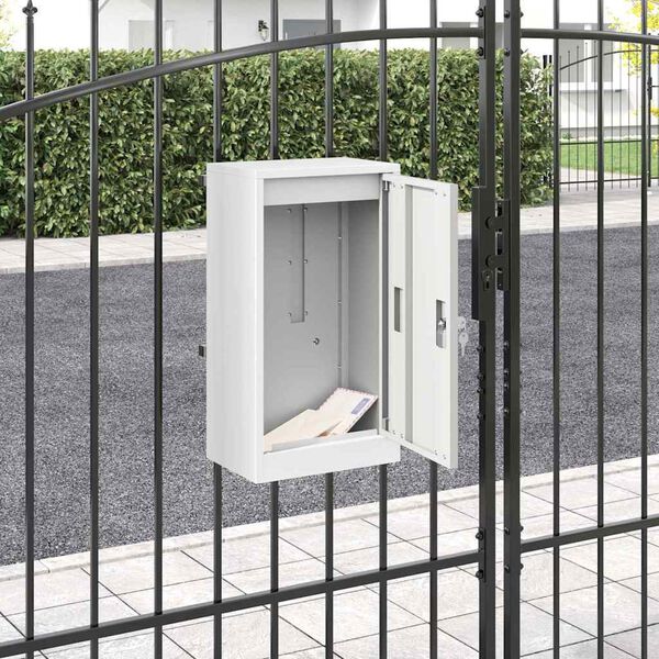vidaXL boîte aux lettres Blanc 30 x 23 x 55 cm Acier