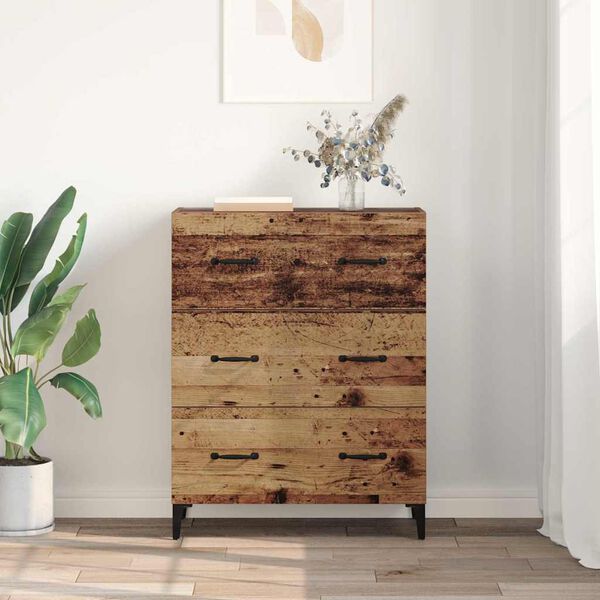 vidaXL Buffet Bois ancien 69,5 x 34 x 90 cm Bois d'ing&eacute;nierie et fer