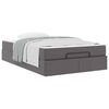 vidaXL Cadre de lit avec matelas avec matelas 2 pcs Gris PVC