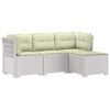 vidaXL Canap&eacute; de jardin 4 places avec coussins style rotin PP Blanc