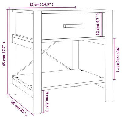 vidaXL Table de chevet Blanc 42x38x45 cm Bois d’ingénierie