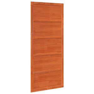 vidaXL Porte de grange 80 x 2,5 x 208 cm Bois de pin massif Brun cire