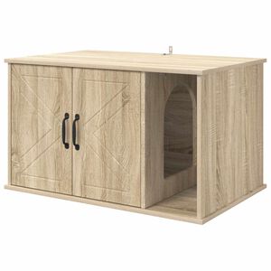 vidaXL Maison pour chat Sonoma 85 x 55 x 50 cm Bois d'ing&eacute;nierie
