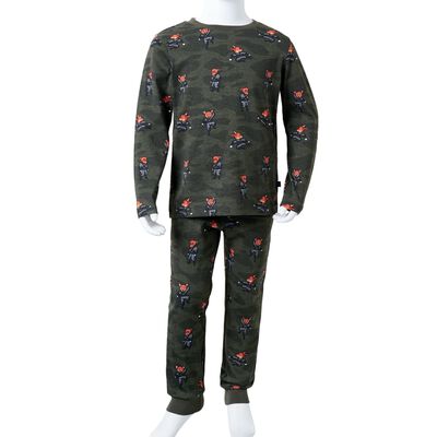 Pyjamas pour enfants à manches longues kaki 92