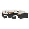 vidaXL Ensemble de canap&eacute; de jardin 13 pcs Noir polyrotin