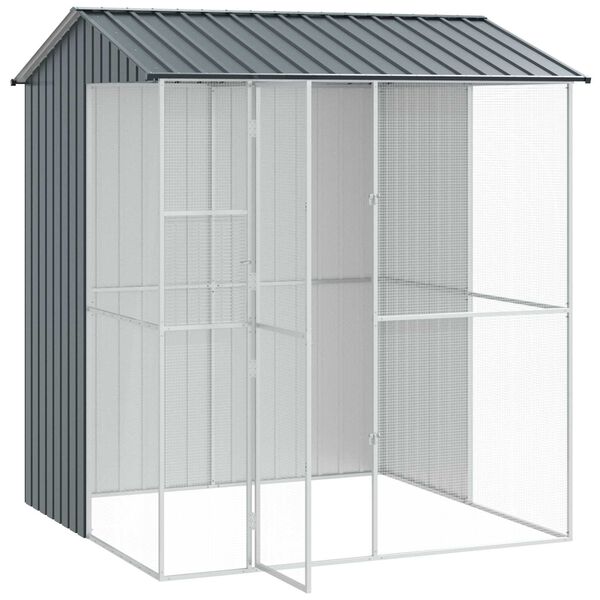vidaXL Cage pour oiseaux Anthracite 215 x 210 x 247 cm Acier galvanisé