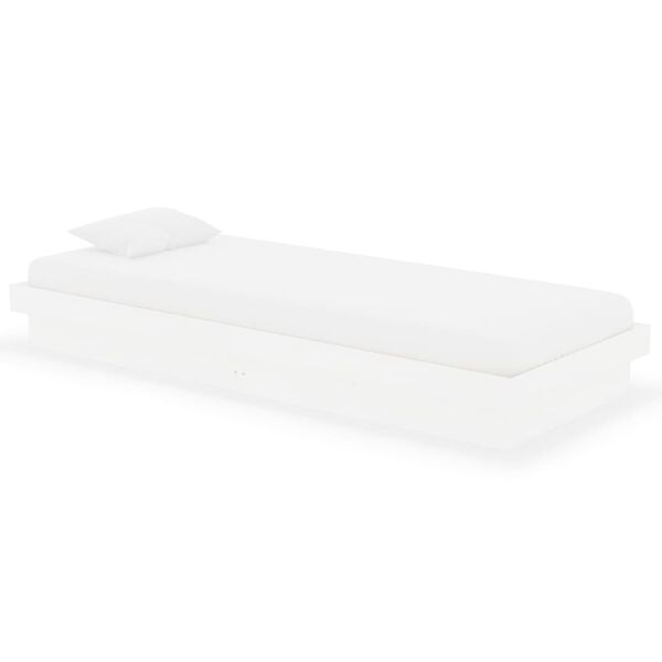 vidaXL Cadre de lit sans matelas blanc bois massif