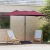 vidaXL Parasol de jardin Rouge bordeaux 385 x 209 x 244 cm tissu