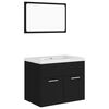 vidaXL Ensemble de meubles de salle de bain Noir Agglom&eacute;r&eacute;