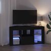 vidaXL Meuble TV LED d'Angle Noir 100 x 40 x 50 cm Bois d'ing&eacute;nierie