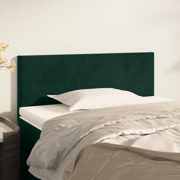 vidaXL T&ecirc;te de lit Vert fonc&eacute; 100x5x78/88 cm Velours