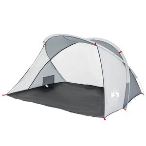 vidaXL Tente de plage 2 personnes gris escamotable imperm&eacute;able