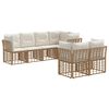 vidaXL Ensemble de canap&eacute;s d'ext&eacute;rieur 7 pcs Naturel Polyester
