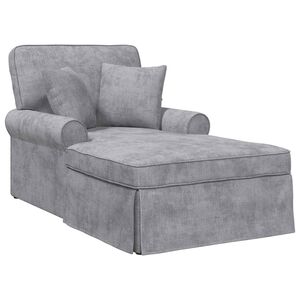 vidaXL Chaise lounge avec jupe Gris clair 157 x 91 x 91 cm ARES