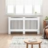 vidaXL Cache-Radiateur Blanc brillant 152 x 19 x 81,5 cm
