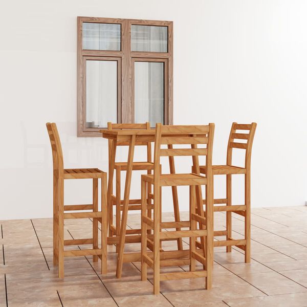 vidaXL Ensemble de bar d'extérieur 5 pcs Bois d'acacia massif