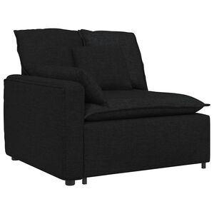 vidaXL Module d'extr&eacute;mit&eacute; d'accoudoir de canap&eacute; modulaire avec coussins noirs 100 cm