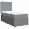 vidaXL Sommier &agrave; lattes de lit avec matelas Gris clair 90x200 cm Tissu