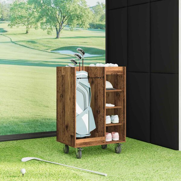 vidaXL Armoire de Golf avec roue Uni Bois ancien 65 x 45 x 98 cm