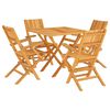 vidaXL Ensemble &agrave; manger de jardin 5 pcs Bois de teck massif