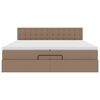 VidaXL Cadre de lit ottoman et matelas cappuccino 200x200cm similicuir