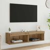 vidaXL Ensemble meuble TV avec LED Ch&ecirc;ne artisanal Bois d'ing&eacute;nierie