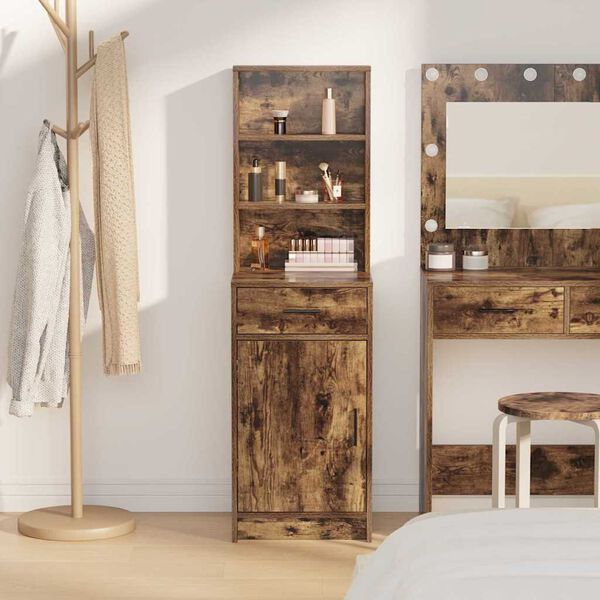 vidaXL Haut Armoire Ch&ecirc;ne fum&eacute; 40 x 40,5 x 135 cm Bois d'ing&eacute;nierie