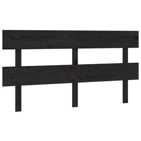 vidaXL T&ecirc;te de lit Noir 154x3x81 cm Bois massif de pin