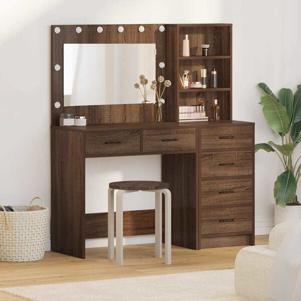 vidaXL Table de Toilette Marron 78.5 x 41 x 135 cm Bois d'ing&eacute;nierie