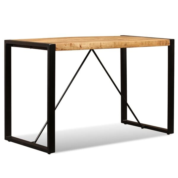 vidaXL Table à manger Bois de manguier brut 120 cm