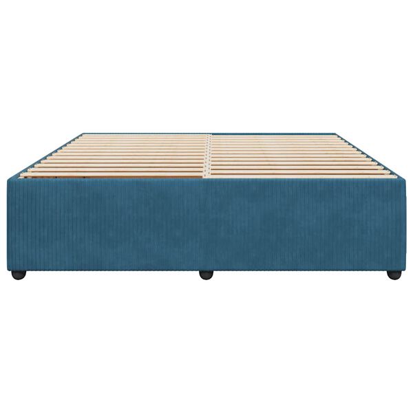 vidaXL Cadre de lit sans matelas bleu 180x200 cm velours