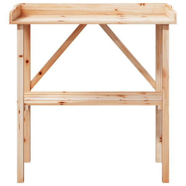 vidaXL Table &agrave; plantes avec &eacute;tag&egrave;re 78x38x82,5 cm bois de sapin solide