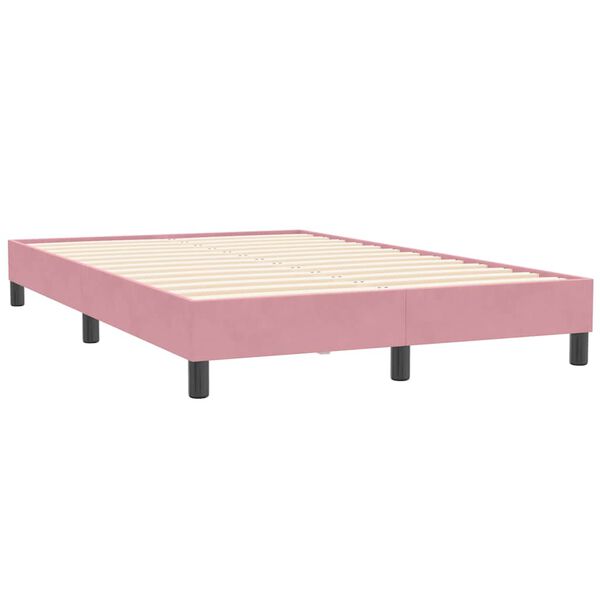 vidaXL Sommier à lattes de lit avec matelas rose 120x210 cm velours