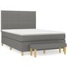 vidaXL Sommier &agrave; lattes de lit avec matelas Gris fonc&eacute; 140x190cm Tissu