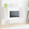 vidaXL Ensemble meuble TV 4 pcs Blanc brillant Bois d'ing&eacute;nierie