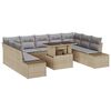 vidaXL Ensemble de canap&eacute; de jardin 10 pc Beige et Gris clair