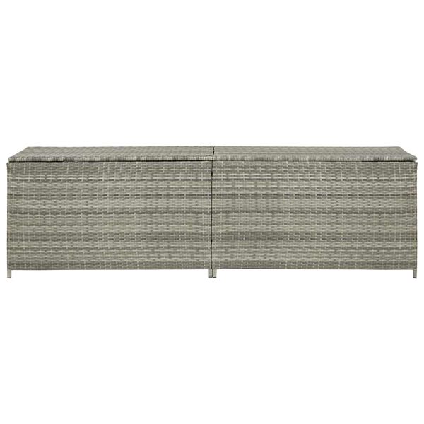 vidaXL Boîte de rangement de jardin résine tressée 200x50x60 cm gris