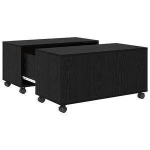 vidaXL Table basse Ch&ecirc;ne noir 75 x 75 x 38 cm Bois d'ing&eacute;nierie