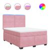 vidaXL Sommier &agrave; lattes de lit avec matelas Rose 140x190 cm Velours