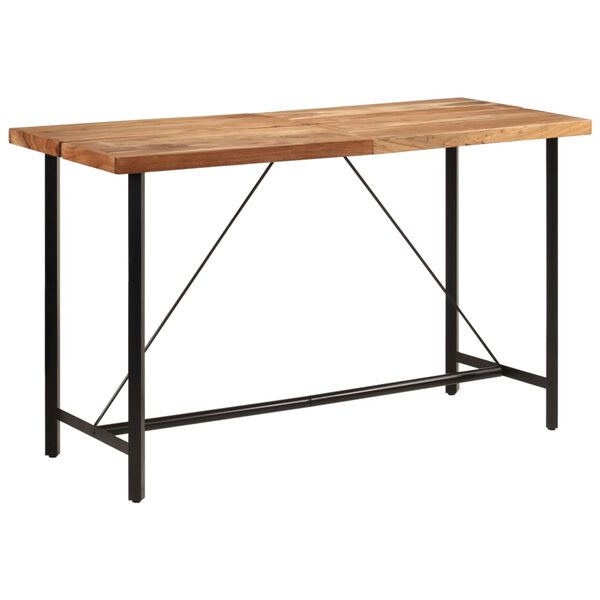 vidaXL Table de bar 180x70x107 cm bois massif d'acacia et fer