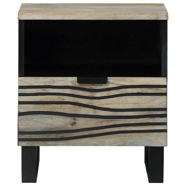 vidaXL Cabinet de chevet avec tiroir Blanc et Noir 40 x 33 x 46 cm