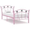 vidaXL Cadre de lit sans matelas rose m&eacute;tal 90x200 cm