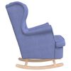 vidaXL Chaise &agrave; bascule bleu jean 74x90x102 cm tissu