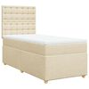vidaXL Sommier &agrave; lattes de lit avec matelas Cr&egrave;me 90x200 cm Tissu