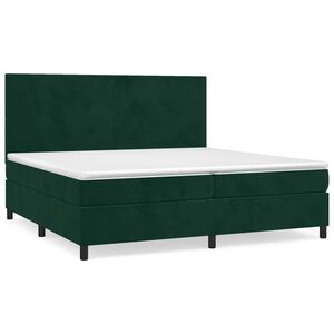 vidaXL Sommier &agrave; lattes de lit et matelas Vert fonc&eacute; 200x200cm Velours