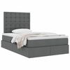 vidaXL Lit avec rangement et matelas Gris fonc&eacute; 120 x 190 cm tissu