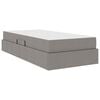 vidaXL Lit avec rangement et matelas Taupe 90 x 200 cm Polyester