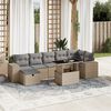 vidaXL Salon de jardin avec coussins 8 pcs beige r&eacute;sine tress&eacute;e