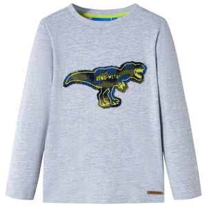 T-shirt enfants &agrave; manches longues m&eacute;lang&eacute; gris 128