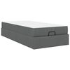 vidaXL Cadre de lit avec matelas avec matelas 2 pcs Gris Fonc&eacute; tissu